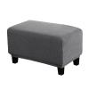 YSLJW Footrest Cover Velvet Ottoman Slipcovers Elastic Sofa Foot Rest Stool Cover Removable Footstool Protector (Color : LightGray, Size : Large) view 1