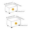 YSLJW Footrest Cover Velvet Ottoman Slipcovers Elastic Sofa Foot Rest Stool Cover Removable Footstool Protector (Color : LightGray, Size : Large) view 2