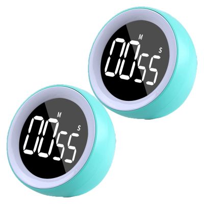 2Pcs Digital Kitchen Timer Rotating Egg Timer with Twist Operation Cook's Countdown and Stopwatch with Large LCD Screen Ideal Timer for Cooking, Baking, Sports, Study (Color : Sky blue)