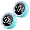 2Pcs Digital Kitchen Timer Rotating Egg Timer with Twist Operation Cook's Countdown and Stopwatch with Large LCD Screen Ideal Timer for Cooking, Baking, Sports, Study (Color : Sky blue) view 1