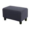 YSLJW Footrest Cover Velvet Ottoman Slipcovers Elastic Sofa Foot Rest Stool Cover Removable Footstool Protector (Color : Darkgray, Size : Large) view 1