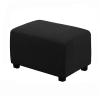 YSLJW Footrest Cover Velvet Ottoman Slipcovers Elastic Sofa Foot Rest Stool Cover Removable Footstool Protector (Color : Black, Size : Large) view 1