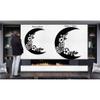 Metal Wall Art, Crescent Art, The Moon and Flowers Dcor Metal Wall Decor, Home Office Decor, Living Room Decoration, Housewarming Gift (30"W x 35"H / 75x90cm, Black) view 2