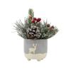 Flora Bunda Xmas Mix in Deer Ceramic Pot 3.5X3.5X3 view 1
