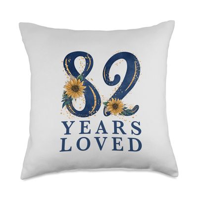 82 Year Old Grandma 82nd Birthday Party | 82 Years Loved Throw Pillow