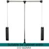 Floating Shelves Liftable Clothes Hanger Dormitory Clothes Bar, Adjustable Side Mounted Pull Down Closet Rod with Telescoping Handle and Mounting Hardware, Wall Mounting Industrial Wall Frame (Size : view 4