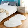 Heart Shaped Rug Faux Fur Sheepskin Rug Ultra Soft Modern Indoor Home Decor Area Rug Anti-Skid Carpet for Living Room Bedroom Sofa Nursery Shaggy Rugs,90x180cm,White view 1