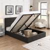 Actual Upholstered Linen Platform Bed, Queen Size Platform Bed with Underneath Storage/Button Tufted Headboard/Bentwood Slats Support,No Box Spring Needed (Gray-1) view 3