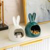 NABEIM Key Bowl for Entryway Catchall Tray Rabbit, Ceramic Valet Tray Catchall Jewelry Tray Dice Box Bedside Tray Key Phone Coin Change Watches Candy Holder Sundries Entryway Tray (Color : White) view 2