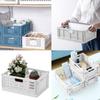 4-Pack Folding Storage Boxes Crate Collapsible Plastic Drawer Organizer , Stackable Shelf Storage Basket Food Fruit Vegetables Bottles Toy Organiser Baskets for Home Office Bedroom Kitchen -White view 4