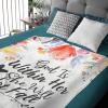ARTBLANKET God is Within Her She Will Not Fall - Positive Quotes Blanket for Fall Winter Spring All Season Warm Fuzzy 50x40 in for Small Microplush Fleece Summer Autumn Blankets for Couch Bed view 3