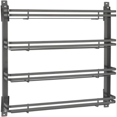 Rev-A-Shelf Large Flat Metal Door Mount Spice Rack, Standard