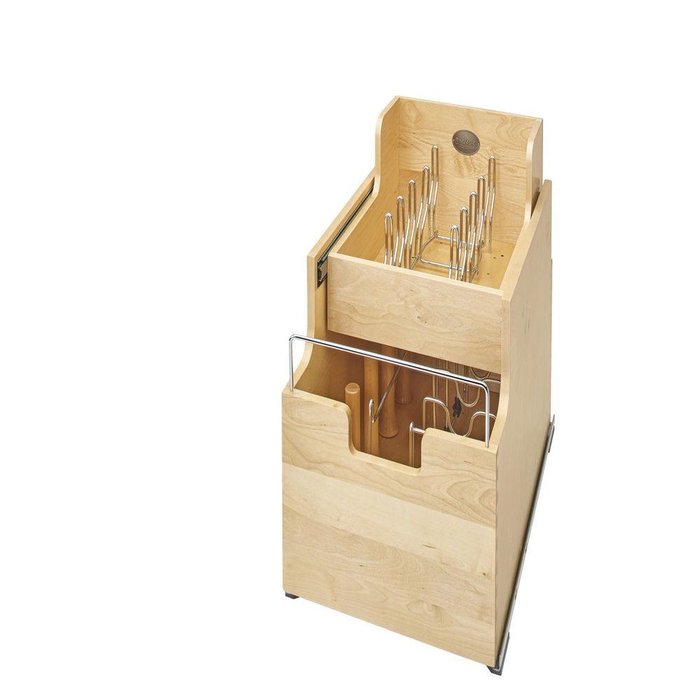 REV-A-SHELF Wood Base Cabinet Cookware Pullout Organizer w/Soft-Close