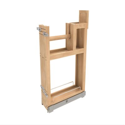 Rev-A-Shelf 6.86" Paper Towel Pullout Organizer, Wood Base Kitchen Cabinet Storage with Soft-Close Full Extension Slides, 448PTH-BCSC-6C