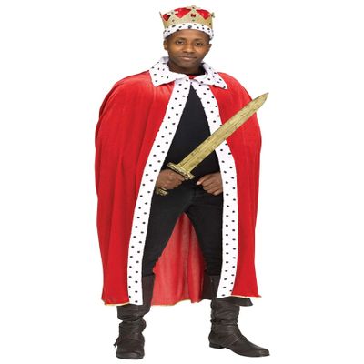 Adult Red King Cape and Crown Set Standard