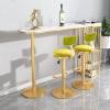ZDXY Barstools Set of 2 Bar Stools Velvet Adjustable Swivel Barstools Armless Hydraulic Kitchen Counter Bar Stool with Back/Brass Gold Metal Legs Breakfast Dining Stools (Color : B1) view 2