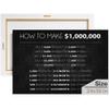 1 Million Dollars Canva, Motivational Canvas, Bedroom and Office Decor, How to Make 1,000,000 Dollars, Stock Market Decor, Rules of Money Wall Art, Money Poster, Success Wall Art (36 X 24 in) view 1