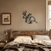 Hunting and Fishing Metal Wall Art | Deer and Bass Steel Wall Decor | Rustic Cabin, Lodge & Lake House Decoration | Outdoor Sportsman Metal Sign Gold / 30" view 4