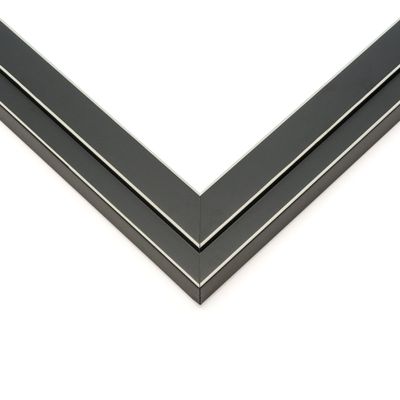 10x40 Frame Black Real Wood Picture Frame Width 1.25 Inches | Interior Frame Depth 0.5 Inches | Gessato White Modern Photo Frame Complete with UV Acrylic, Foam Board Backing & Hanging Hardware