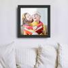 10x10 Frame Black and Gold Pinstripe Solid Wood Picture Frame Width 1.25 Inches | Interior Depth 0.5 Inches | Gessato Gold Modern Frame with UV Acrylic, Foam Board Backing & Hanging Hardware view 3