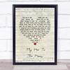 Fly Me to The Moon Script Heart Song Lyric Gift Present Poster Print view 2