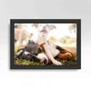 10x22 Frame Black and Gold Pinstripe Solid Wood Picture Frame Width 1.25 Inches | Interior Depth 0.5 Inches | Gessato Gold Modern Frame with UV Acrylic, Foam Board Backing & Hanging Hardware view 2