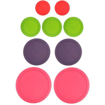Replacement Lids for Pyrex Glass Food Storage Containers Round (2) 7202-PC 1 Cup Red (3) 7200-PC 2 Cup Green (2) 7201-PC 4 Cup Purple (2) 7402-PC 6/7 Cup Fuchsia