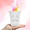 Portable humidifier car humidifier Cold Fog humidification Children's Room Travel Office Bedroom with high and Low Fog Settings 7 Color Night Light Automatically Turn Off 360 ml view 1