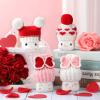Skylety 4 Pieces Valentine's Day Marshmallow Mug Hats Crochet Mini Knitted Marshmallow Mug Topper for Home Kitchen Tiered Tray Decoration Valentines Coffee Cup Gift view 1
