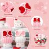 Skylety 4 Pieces Valentine's Day Marshmallow Mug Hats Crochet Mini Knitted Marshmallow Mug Topper for Home Kitchen Tiered Tray Decoration Valentines Coffee Cup Gift view 3