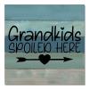 Aihesui Wood Sign Hanging Farmhouse Decoration Grandkids Spoiled Here Wall Art Plaque Use for Living Room Kitchen Batheroom Bedroom Office School 16x16inch view 1