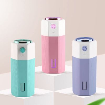 Humidifier, Portable Desktop humidifier, 300ML Bedroom humidifier, up to 15 Hours, Desktop humidifier with Adjustable Spray Size USB Mini Office car humidifier. (Color : Blue, Size : 188cm/73in)