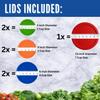 Replacement Lids for Pyrex Glass Food Storage Containers Round Plastic (2) 7202-PC 1 Cup Green (2) 7200-PC 2 Cup Orange (2) 7201-PC 4 Cup Blue (1) 7402-PC 6/7 Cup Red view 2