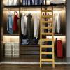 DTDMY Stand Up Black Rolling Home Office Library Hardware(No Ladder)Black Flat Tube Mobile Ladder Track(200cm Extention Track) for Home/Indoor/Loft (Size : 5ft/150cm Track kit) view 1