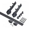 DTDMY Stand Up Black Rolling Home Office Library Hardware(No Ladder)Black Flat Tube Mobile Ladder Track(200cm Extention Track) for Home/Indoor/Loft (Size : 5ft/150cm Track kit) view 2