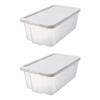 Cabilock 2pcs Stackable Transparent Plastic Shoes Storage Box Organizer for Closet Reinforced Design for Easy Access and Display view 1