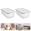 Cabilock 2pcs Stackable Transparent Plastic Shoes Storage Box Organizer for Closet Reinforced Design for Easy Access and Display view 3