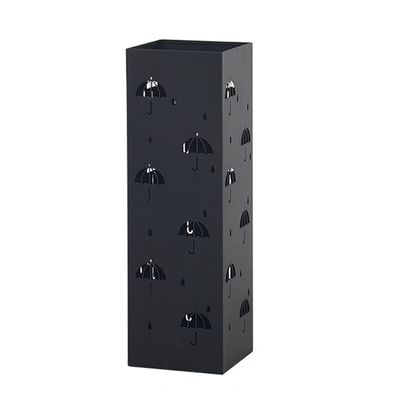 WXYZ Umbrella Stand Rack Metal Hollowout Umbrella Stand, Umbrella Barrel for Home Office is Waterproof and Rustproof, Multifunctional Umbrella Storage Rack (Color : Black, Size : 15x15x50cm)