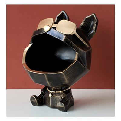 Decorative Ornaments For Table Dog, Valet Tray Organizer, Resin Geometric Animal Figurine Jewelry Earrings Candy Dish Holder Home Decoration For Bedroom Living Room House Decor ( Color : Black A )