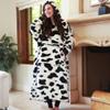 Catalonia Cow Print Full Body Blanket Hoodie Sweatshirt, Extra Long Oversized Comfortable Sherpa Lounging Pullover for Adults, Gift for Her view 2