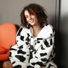 Catalonia Cow Print Full Body Blanket Hoodie Sweatshirt, Extra Long Oversized Comfortable Sherpa Lounging Pullover for Adults, Gift for Her view 3