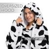 Catalonia Cow Print Full Body Blanket Hoodie Sweatshirt, Extra Long Oversized Comfortable Sherpa Lounging Pullover for Adults, Gift for Her view 4