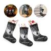 CUXWEOT Personalized Wolf Christmas Stocking Customize Name Xmas Socks for Family Holiday Decorations Gift 17.52 x 7.87 Inch view 3