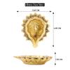 Indian Shelf 2 Piece Handmade Golden Brass Flower Bud Home Temple Mandir Decoration Oil Lamps Diya view 4