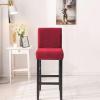 JHLD Bar Stool Covers, Plaid Furniture Chair Seat Cover Stretch Barstool Slipcover Dining Chair Covers Machine Washable for Living Room-red-Set of 6 view 2