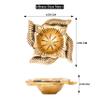 Indian Shelf 4 Piece Handmade Golden Brass Traditional Swastika Oil Diya Lamps view 2