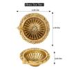 Indian Shelf 2 Piece Handmade Golden Brass Tribal Design Round Oil Lamps Diya view 3