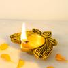 Indian Shelf 4 Piece Handmade Golden Brass Lotus Flower Festival Decoration Oil Diya Lamps view 1