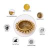 Indian Shelf 2 Piece Handmade Golden Brass Round Sun Flower Shaped Deepak Oil Lamps Diya view 2