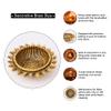 Indian Shelf 2 Piece Handmade Golden Brass Round Sun Flower Shaped Deepak Oil Lamps Diya view 4